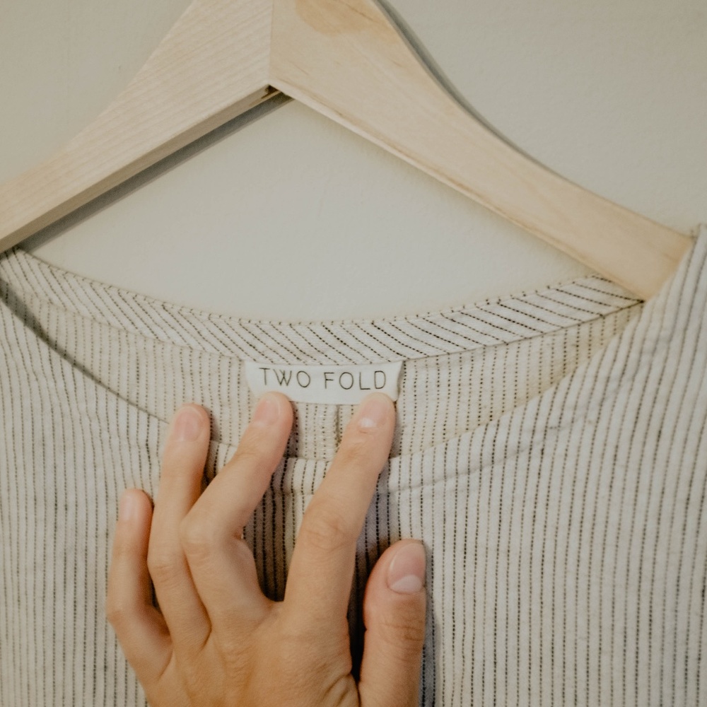 Two-Fold Cropped Striped Shirt